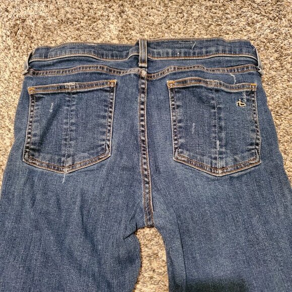 Rag & Bone Skinny Jeans La Paz Dark Blue Distressed Wash 28 - Picture 6 of 6